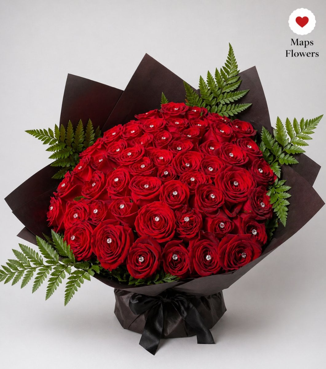 50 Rosas con Diamantes